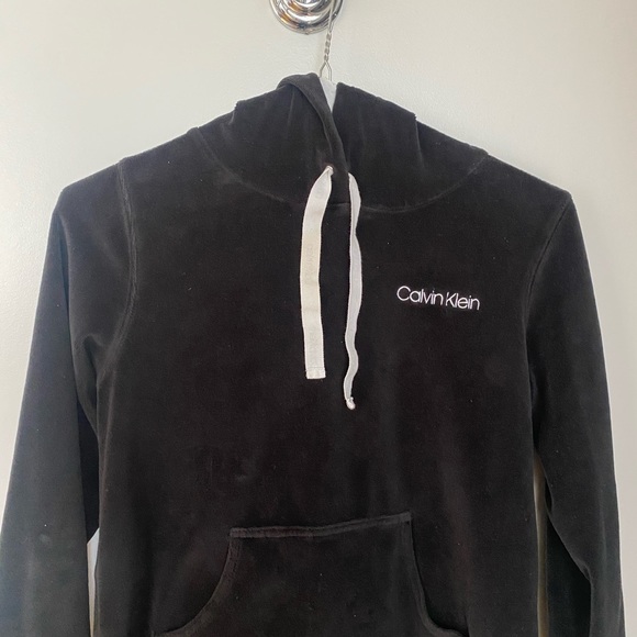 Calvin Klein Velour Hoodie - Size M - Black - Picture 3 of 3